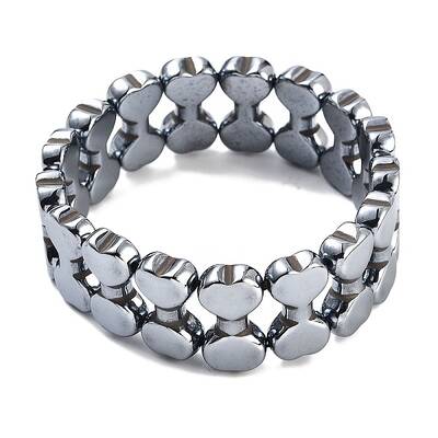 Terahertz Stone Heart Beaded Double Layer Stretch Bracelets for Women Men