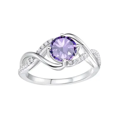 10K White Gold Round Cut Custom Wedding Band Infinity Forever Love for Women