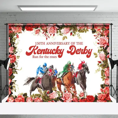 Racing Horse Riders Rose 150th Anniversary Backdrop - Aperturee
