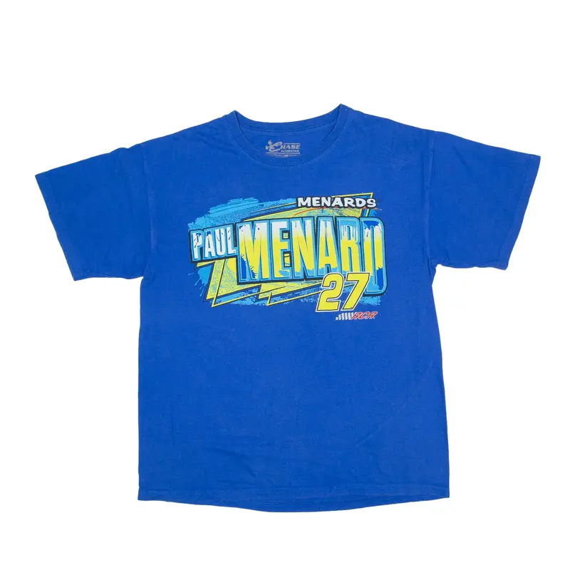 CHASE AUTHENTICS Paul Menard Racing T-Shirt Blue Short Sleeve Mens XL