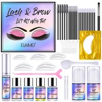 ELAIMEI Lash & Brow Lift Kit with Tint - Includes 12 Brushes 1 Lipstick & 1 Long-Lasting Brow Pencil Makeup Cosmetic Eyebrow ...