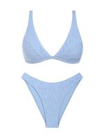 Two-Piece Set Women's Striped Print Bikini Set, Casual Fashion Chic Swimsuit Set for Beach Holiday Vacation, Ladies Swimwear ...