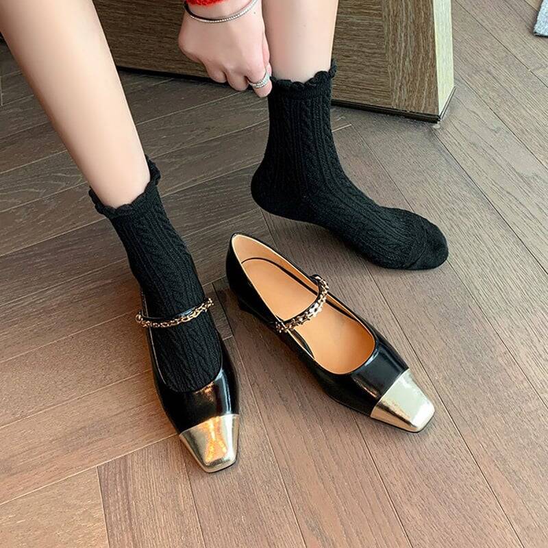 CHIKO Adelina Square Toe Block Heels Mary Jane Shoes