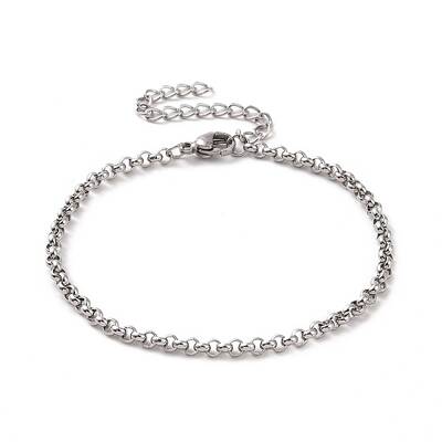 Non-Tarnish 304 Stainless Steel Rolo Chain Bracelet for Men Women