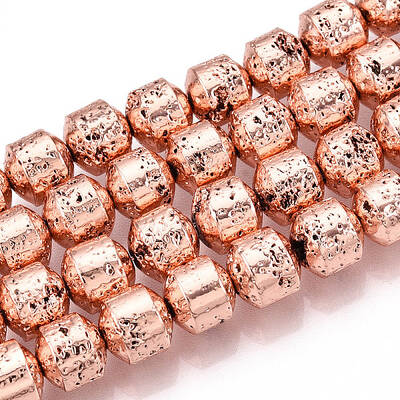Electroplated Natural Lava Rock Beads Strands