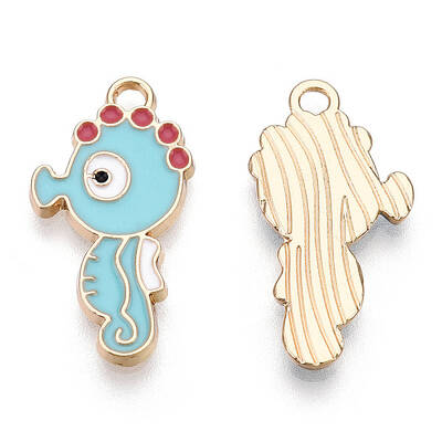 Light Gold Plated Alloy Enamel Pendants