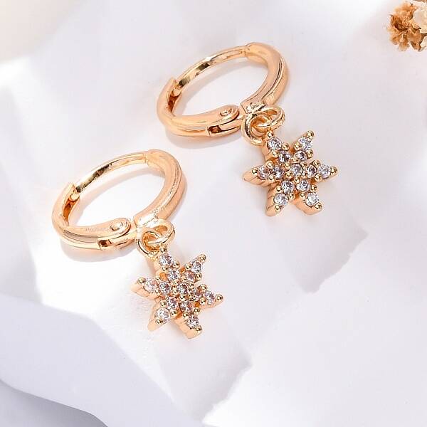 Brass Micro Pave Clear Cubic Zirconia Leverback Earrings