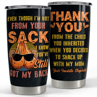 Sandjest Step Dad With Love 20oz Tumbler with Lid, Stainless Steel Insulated Vacuum Travel Coffee Cup Bonus Dad Husband Men G...