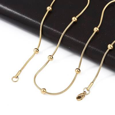 304 Stainless Steel Round Snake Chain Necklaces