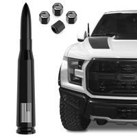 American Flag 50 Cal Bullet Antenna - Compatible with Ford F-Series, Super Duty, Ford Raptor and Mustang Trucks, Anti-Theft, ...