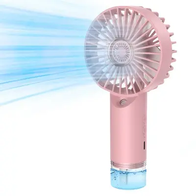Portable Handheld Fan with Water Mist, Rechargeable Outdoor Misting Fan, Water Spray Fan, Powerful & Ultra Quiet Fan for Trav...