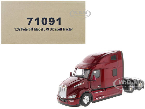 Peterbilt 579 Ultraloft Tractor Truck Red Metallic Transport Series 1/32 Diecast Model by Diecast Masters
