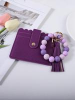 Fashionable Tassel Decor Keychain, Cute Silicone Beaded Keychain for Women & Girls, Trendy All-match Keychain for Birthday Gi...