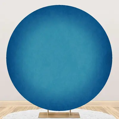 Round Ocean Blue Solid Color Texture Birthday Backdrop - Aperturee