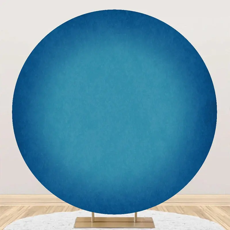 Round Ocean Blue Solid Color Texture Birthday Backdrop - Aperturee