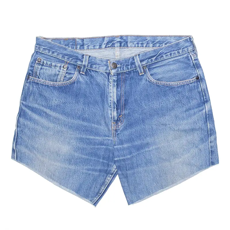 LEVI'S 751 Denim Blue Regular Cut-Off Shorts Womens M W34