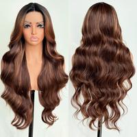 FABÉLLE Body Wave 30inch Glueless 13×4×1 Middle part Lace Wig Pre-plucked Synthetic Lace Front Wig for women Wavy Blonde d...