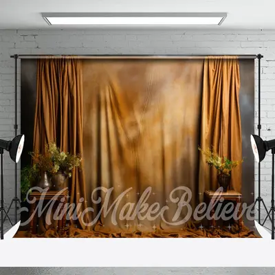 Brown Abstract Curtain Vases Photo Booth Backdrop - Aperturee