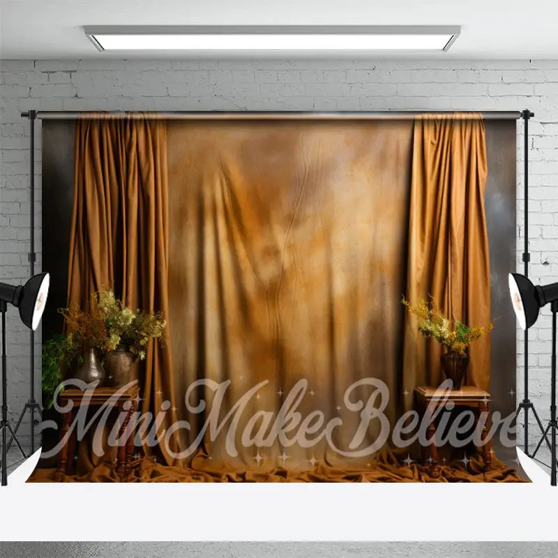 Brown Abstract Curtain Vases Photo Booth Backdrop - Aperturee