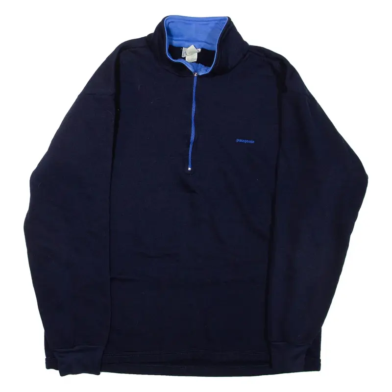 PATAGONIA Womens Jumper Blue 1/4 Zip L