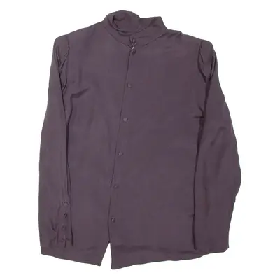 Womens Blouse Purple High Neck Long Sleeve L