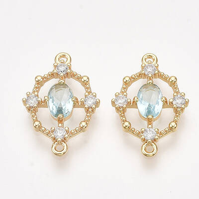Brass Cubic Zirconia Links