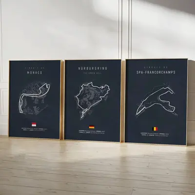 CUSTOM 2025 Tracks Ideal Gift For Racing Fans, Grand Prix of Monaco Spa Nürburgring MONZA Wall Art Aesthetic Sports Poster D...