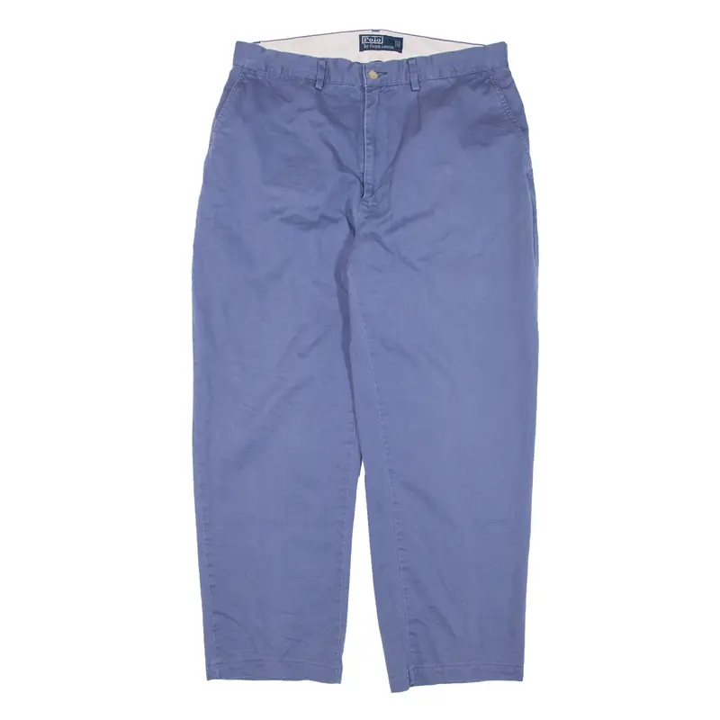 POLO RALPH LAUREN Chino Trousers Blue Relaxed Straight Mens W33 L26