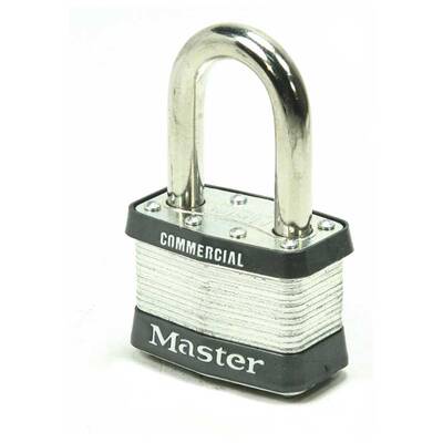 Master Lock Laminated Steel Padlock, Non-Rekeyable, Keyed Different, Body Width: 2 (51Mm), Shackle Length: 1-1/2 (38Mm), Sh...