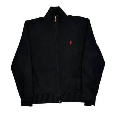 Ralph Lauren Zip Up - XL Black Cotton