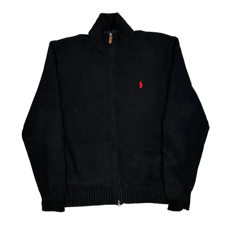 Ralph Lauren Zip Up - XL Black Cotton