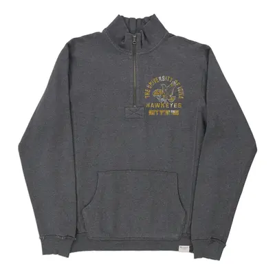 University of Iowa Hawkeyes Champion College 1/4 Zip - Small Grey Cotton Blend
