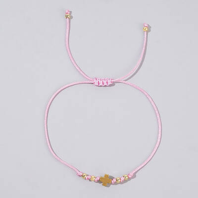 Adjustable Cross & Round Braided Bead Bracelets for Women