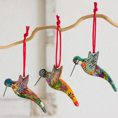 Hummingbird Squadron Ceramic Ornament Set