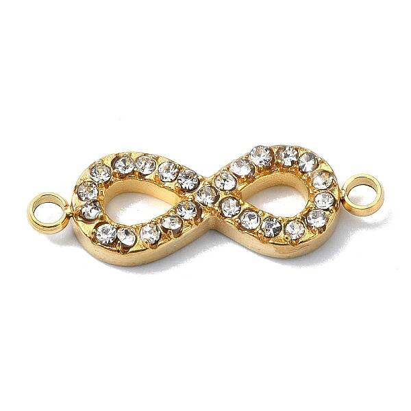 Ion Plating(IP) 304 Stainless Steel Crystal Rhinestone Connector Charms