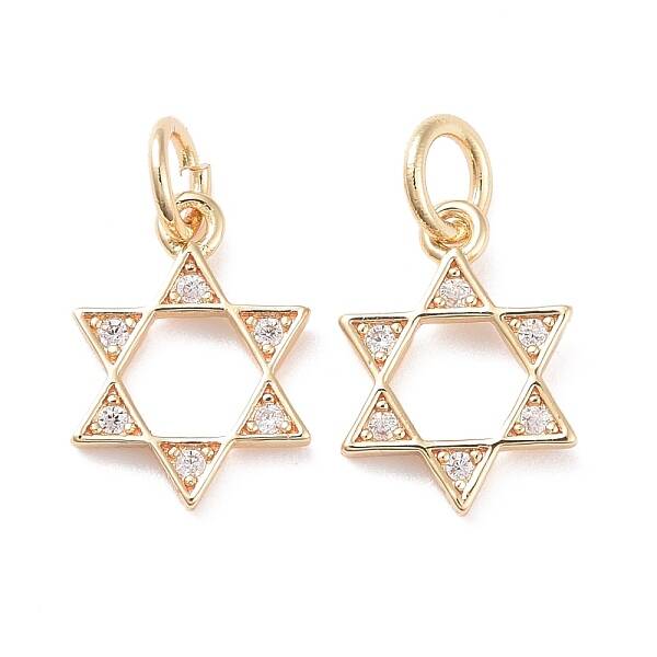 Brass Micro Pave Clear Cubic Zirconia Charms