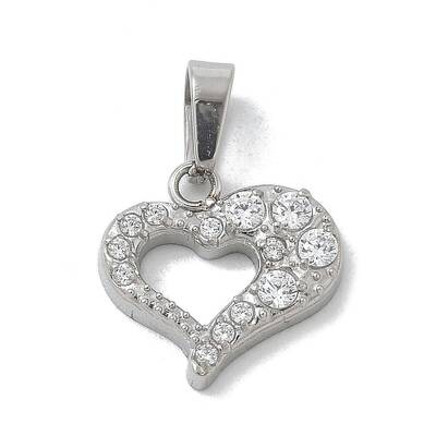 Ion Plating(IP) 304 Stainless Steel Micro Pave Cubic Zirconia Pendants