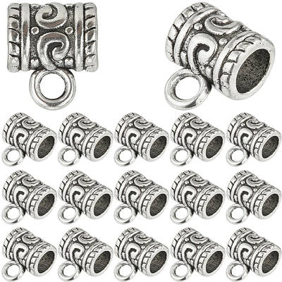 160Pcs Tibetan Style Alloy Tube Bails