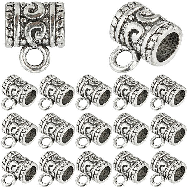 160Pcs Tibetan Style Alloy Tube Bails