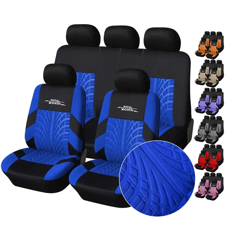 Complete set of car seat protectors, universal breathable fabric car seat covers, suitable for most cars, SUVs, trucks, vans,...