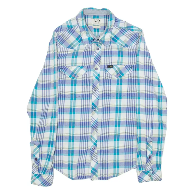 LEE Western Shirt Mens Shirt Blue Check Long Sleeve S