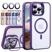 For iPhone 16 15 14 13 12 11 Pro max Mag Safe Shockproof Case With Camera Lens Protector Films