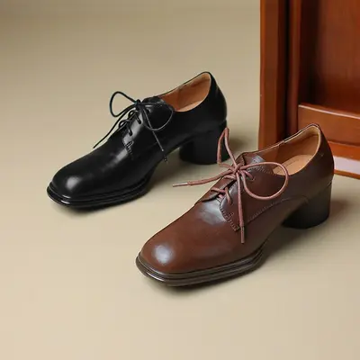CHIKO Manilla Square Toe Block Heels Oxfords Shoes