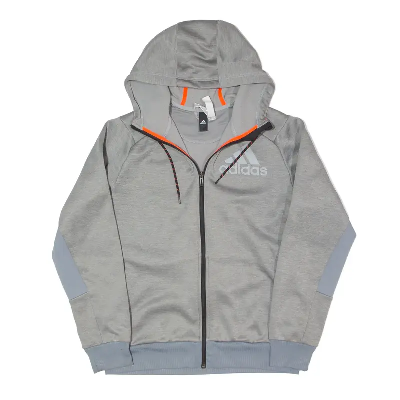 ADIDAS Hoodie Grey Full Zip Mens M