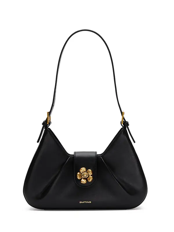 Smting leather baguette bag