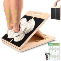 Slant Board for Calf Stretching, Adjustable Portable Wooden Incline Board for Calf Stretcher with Training Poster, 300 L