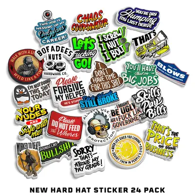 New - Hard Hat Sticker 24 Pack