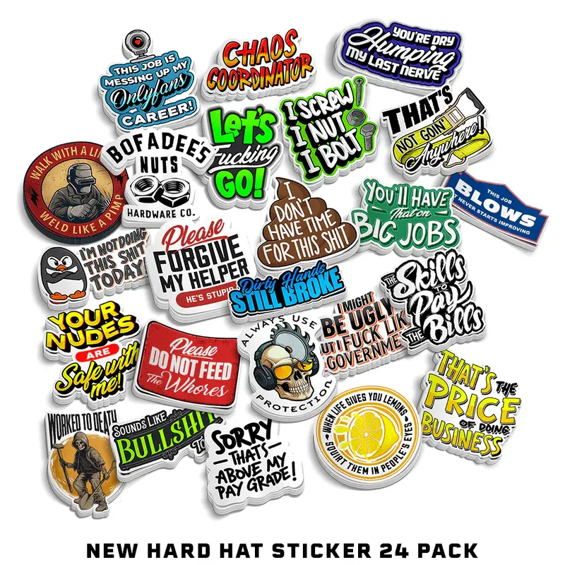 New - Hard Hat Sticker 24 Pack