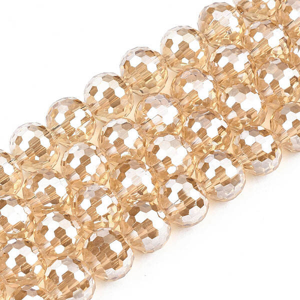 Electroplate Transparent Glass Beads Strands