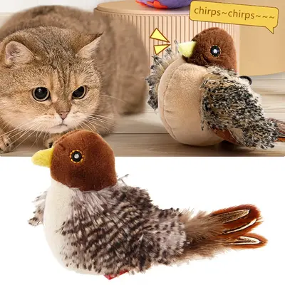 Interactive Chirping Bird Cat Flapping Bird Cat Toy Chirping Bird Cat Toy Flapping Chirping Bird Automatic Cat Toy For Cat Ex...